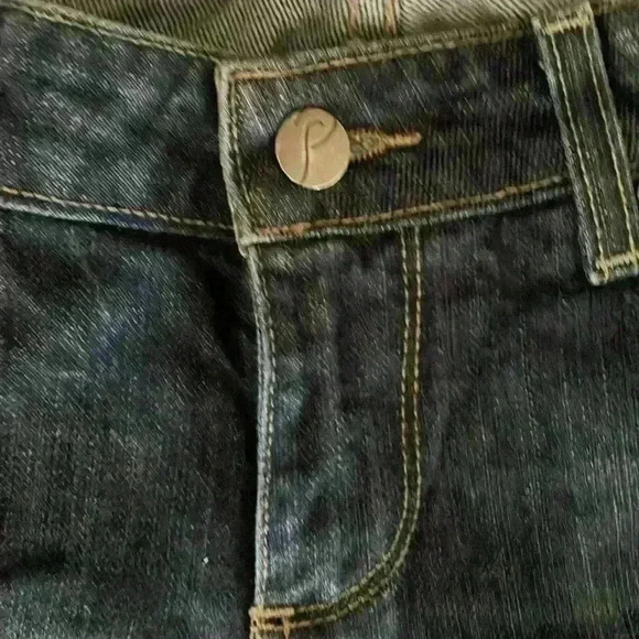 Paige low rise bootcut, distressed dark wash jeans - Picture 3 of 7